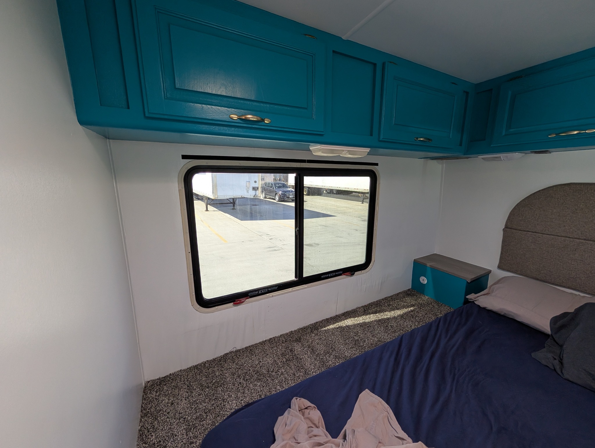 Bedroom cabinets and window